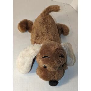 Vintage 1973 Dakin 12" Drooper Dog Plush Nutshell Stuffed Puppy Brown White Rare